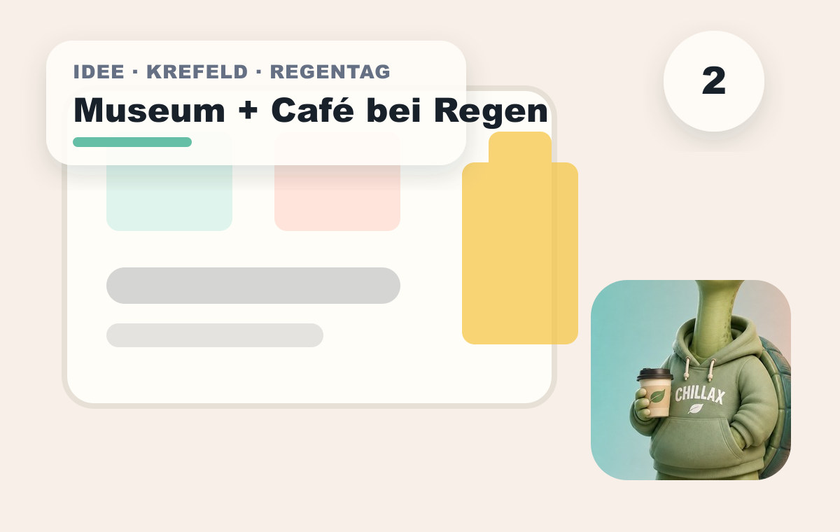 Illustration zu Museum + Café bei Regen
